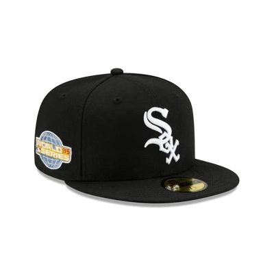 Black Chicago White Sox Hat - New Era MLB Green Paisley Undervisor 59FIFTY Fitted Caps USA9560312